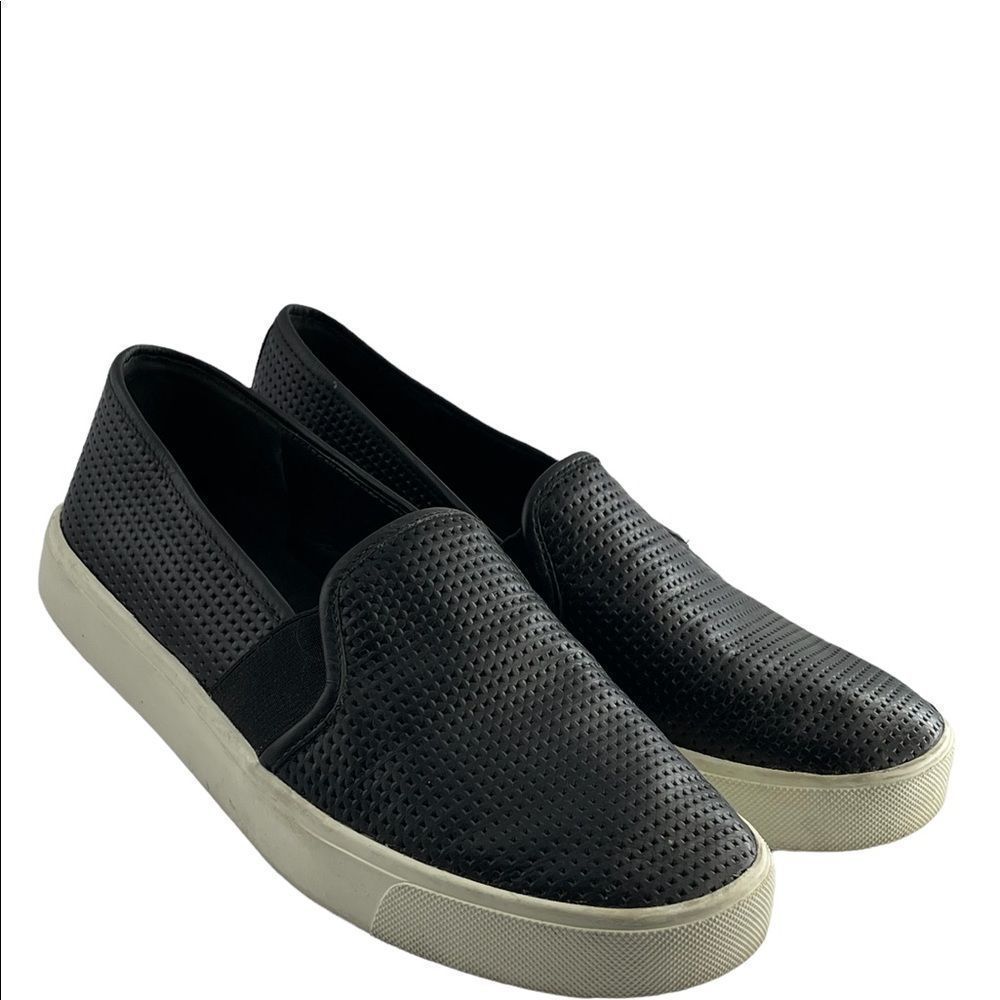 VINCE Black Leather “Blair” slip on sneaker